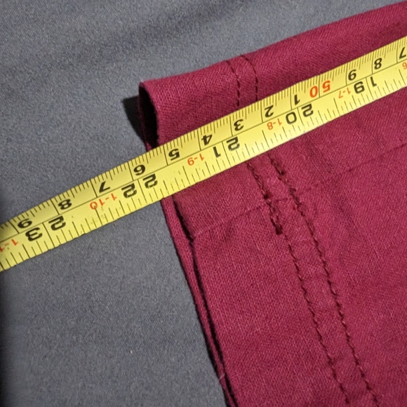 NWT Denver Hayes Women's Red Linen cropped pants size 4 Tie up waist band - Picture 6 of 8